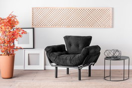 Atelier Del Sofa Nitta Single - Sillón de orejas Negro
